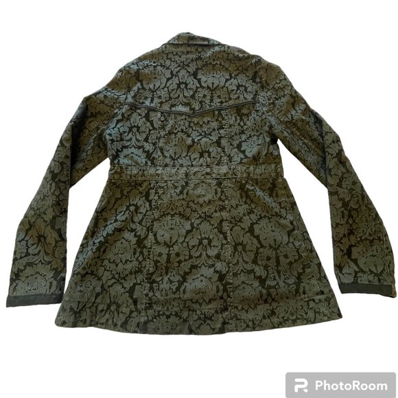 Hei Hei Anthroplogie Velvet Burnette Anorak Utility Jacket Full Zip Olive Green - Picture 2 of 15